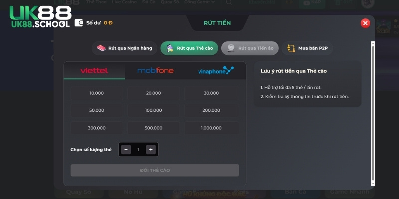 Lưu ý quan trọng khi rút tiền UK88 cần biết